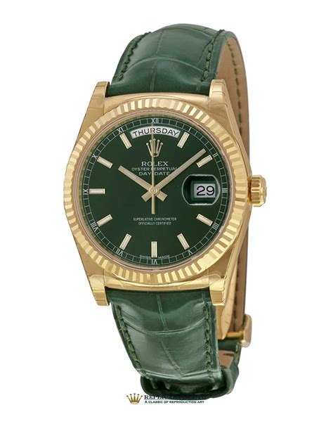 rolex day date green replica|Rolex knockoff watches day date.